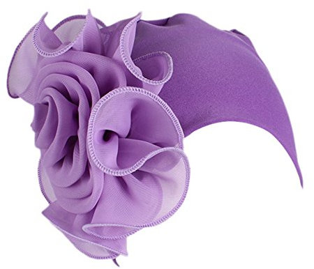 Turban für Damen, Blumen Turban Tuch Kopfbedeckung Damen Kopftuch Damen Sommer Turban Mütze Damen Chemo Kopfbedeckung Hut Für Haarverlust Chemo Mit Blume Baumwollmütze Marine One Size