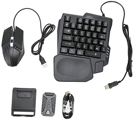 4-in-1-Kombipaket für Handyspiele. Gaming-Tastatur-Maus-Konverter. Einhändige K13-Tastatur. Bluetooth Mobile Game Combo Inklusive Tastatur- und Mauskonverter. Zum Spielen von