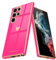 Teageo Coque pour Samsung Galaxy S22 Ultra 5G, Jolie Coque de téléphone pour Filles, Protection Luxueuse d'appareil Photo galvanisé, Coque résistante aux Chocs pour S22 Ultra 5G, Rose Rouge