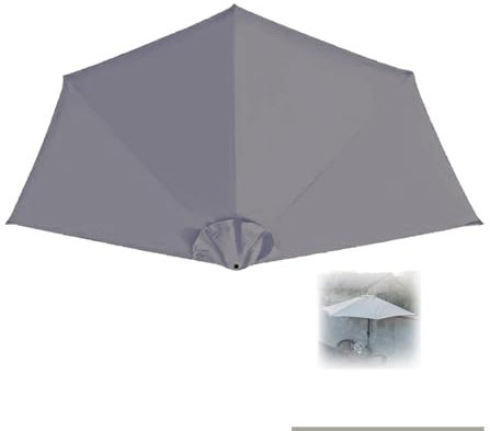 SKINCATE 2.7m 5 Streben Halb Sonnenschirm Ersatzbezug, Terrassenschirm Ersatz Baldachin, Für Strand, Markt, Garten, Ersatzteile, Halbrund Sonnenschirm-Ersatzabdeckung (Color : Grey Khaki, Size : 270