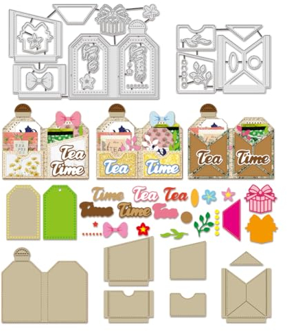 BENECREAT Teabag Holder Tag Metal Cutting Dies Stencils, Tea Bag Storage Bag Metal Die Cuts for DIY Scrapbooking Decorative Embossing DIY Paper Card