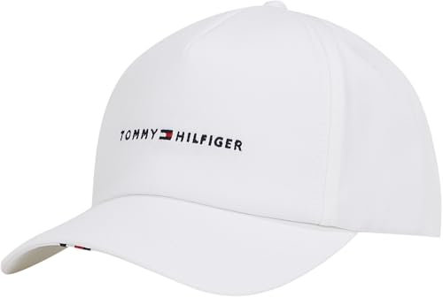 Tommy Hilfiger Herren Cap Foundation Soft 6 Panel mit Logo, Weiß (Th Optic White), Einheitsgröße