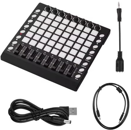 Full Bloom launchpad midi arranger keyboard DJ music controller electronic sound light show Portable USB MIDI Drum Pad Controller 48 RGB Backlit Pads 8 Knobs 16 Buttons 8 Sliders with USB Cable
