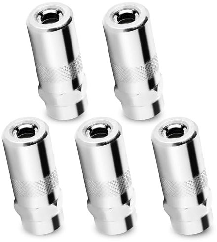 RFYTDCF 5 PCS Milwaukee Grease Gun Tips, 4.5cm Duty Heavy Grease Gun Coupler Steel High Pressure Grease Gun Needle Tip Replacement for Standard 1/8 NPT Grease Gun Nozzle Fittings