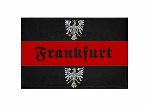 U24 Aufnäher Frankfurt Streifen Adler Fahne Flagge Aufbügler Patch 9 x 6 cm