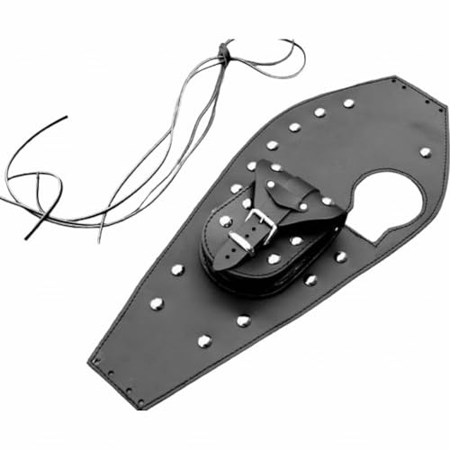 LeonLeder Leder-Tankriemen für Yamaha Virago XV 535 – Hochwertiges Rindsleder 2-2,2 mm, mit Schutzunterseite, praktischer Tasche und Montageriemen mit Nieten