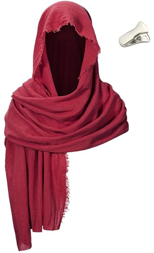 Post Apocalyptic Shawl Scarf for Kids Costume Shaman Cowl Medieval Sash Retro Cloak Cosplay Red S
