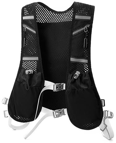 SGZIOO Chaleco Running Hombre y Mujere, Chaleco Hidratacion Trail Running Ligero con Múltiples Bolsillos, Reflectante Chaleco Trail Running para Senderismo, Maratón, Escalada, Ciclismo,Carrera