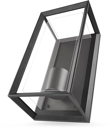 EMOS - Außen-Wandleuchte MALVA für Haus und Garten mit E27 Fassung - wasserdichte Gartenbeleuchtung für E27-Birne max. 15 W - Leuchtkörper mit Gehäuse aus Aluminium zur Wandmontage