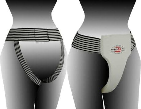 Maxx Foam Groin Guard & Abdo Cup Protector for MMA, Boxing, Martial Arts, UFC – Protective Gear for Men & Women (White, MEDIUM)