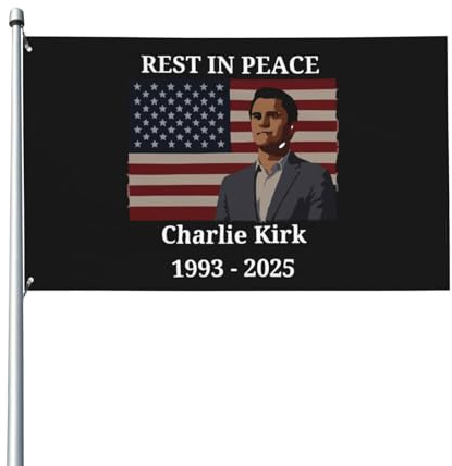 Ruhe in Frieden, Charlie Kirk-Flagge für Zimmerleute, doppelseitige ästhetische Flaggen, Outdoor-Banner für Haus, Gart
