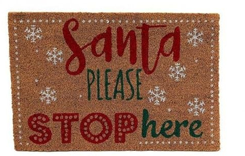 Rajani 60x40 Santa Please Stop Here Doormat Festive Holiday Entrance Mat for Home