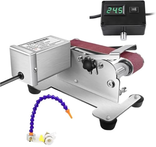 YXYLJOZ Wet and Dry Knife Sharpening Machine, 350W Electric Knife Sharpener Tool with Sandpaper, Automatic Household Waterproofs Belt Sander