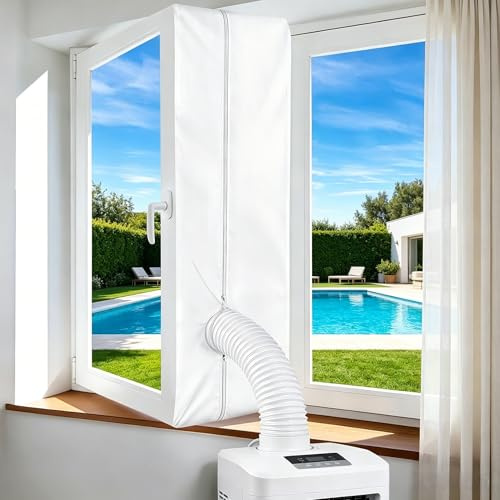 Klimaanlage Fensterabdichtung Mobile Klimageräte, Klima Fensterabdichtung | Fenster Klimaanlage Abdichtung, Hot Air Stop Window Seal for Mobile Air Conditioners (Double Zip, 400CM)