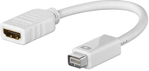 Goobay 51745 Adaptateur Mini DVI/HDMI, Blanc, 0.1m Longueur de Câble