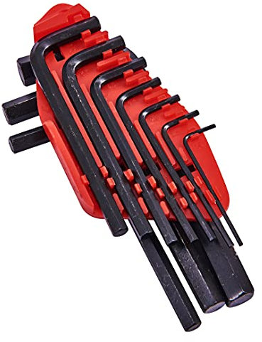 Amtech I8770 Hex Key Set, 10 Assorted Anti-Rust Hex Keys with Storage Holder, Sizes 1.5, 2, 2.5, 3, 4, 5, 5.5, 6, 8 and 10mm