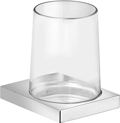Keuco Edition 11 Porte-gobelet en Verre soufflé à la Main et &Cristal Chromé