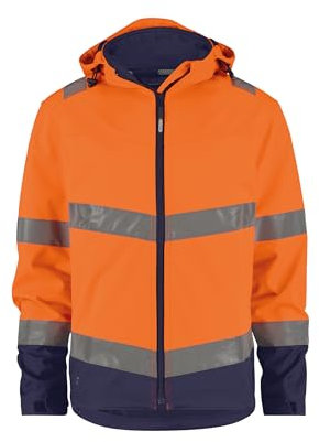 DASSY® Malaga Warnschutz Softshell-Jacke - Größe M - NEONORANGE/DUNKELBLAU