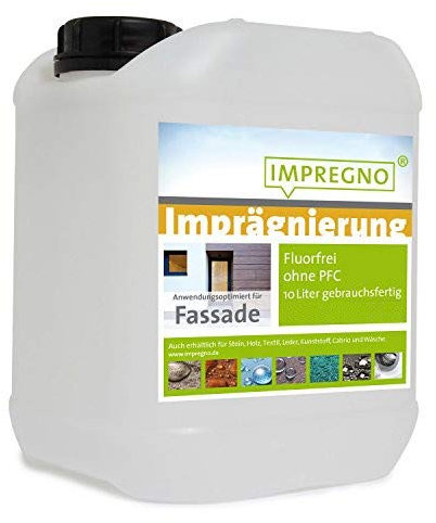 IMPREGNO Fassade Fassadenimprägnierung Schlagregenschutz Versiegelung Fassaden Mauer Abdichtung Fassadenschutz Mauerschutz Schutz Abdichtung (10 Liter)