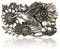 FRONHOFER Gürtelschnalle altsilber, 4 cm, Kolibri und Blumenmuster, Damen, 18071, Farbe:Silber, One Size Accessoires :One Size