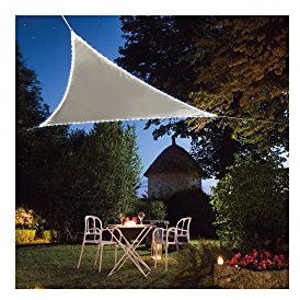Morel Voile d'ombrage Triangulaire LEDs solaires 3,60 x 3,60 x 3,60 m Taupe - Jardiline
