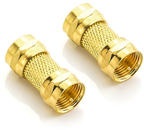 deleyCON 2x Adattatore SAT Connettore Cavo SAT Connettore F - Connettore F Placcato oro