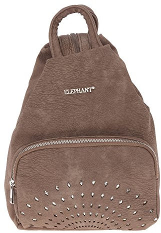 Elephant Damen RUCKSACK GLAM SHINE Damenrucksack Kunstleder 3274 (Brown (Braun))