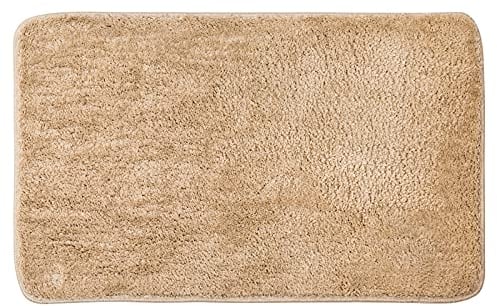 MIULEE Badezimmerteppich Teppich Badematte rutschfest Waschbar Badteppich Bettvorleger Badvorleger Saugfähige Duschvorleger Fussmatte für Wohnzimmer Schlafzimmer Badezimmer 40x60 cm Beige