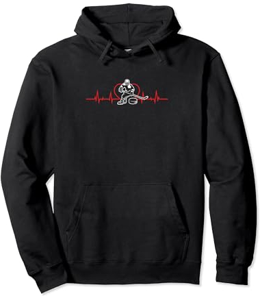 Herzschlag Eishockey Hockeyspieler Hockeyschläger Geschenk Pullover Hoodie