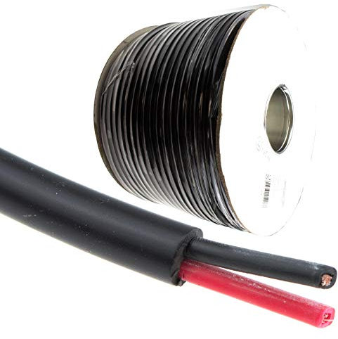 kenable 100V Heavy Duty Twin Core Speaker Cable 2x79x0.18mm 25A Black 100m [100 metres]