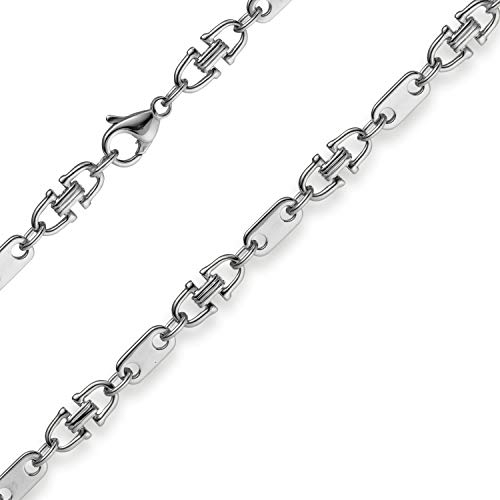 5,5mm Platte-Steigbügel Kette Collier Halskette aus 585 Gold Weißgold 50cm