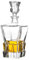 Glass Decanter with Airtight Geometric Cap - Whisky Decanter for Wine, Bourbon, Brandy, Liquor, Juice, Water, Mouthwash, Lead-Free Italian Glass (750ml/Ice Cube)