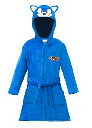 Sonic The Hedgehog Vestaglia per Bambino, Caldo e Morbido, Vestaglia per Bambini e Adolescenti, Design con Cappuccio 3D, Regalo di Gioco per Ragazzi! Taglia 11-12 Anni