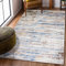 Carpeto Rugs Modern Teppich abstrakt Muster - Kurzflor, Weich und Glanz - Teppich für Wohnzimmer, Schlafzimmer, Esszimmer - ÖKO-TEX Wohnzimmerteppich - Beige Creme Blau - 80 x 150 cm