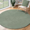 the carpet Relax Moderner Flauschiger Kurzflor Teppich, Anti-Rutsch Unterseite, Waschbar bis 30 Grad, Super Soft, Felloptik, Grün, 120 x 120 cm Rund
