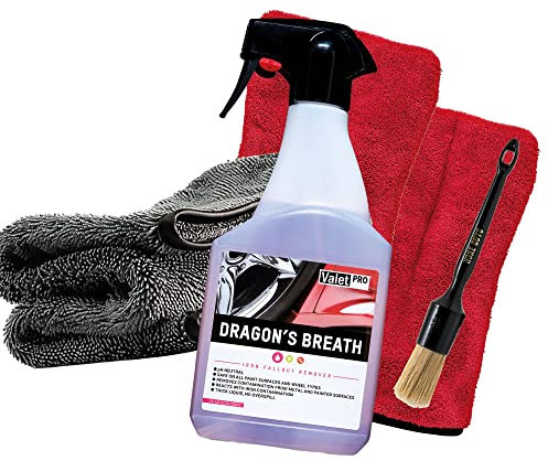 Felgenreinigungs Bundle: ValetPRO Dragons Breath 0,5 Liter Felgenreiniger + Nuke Guys Felgenpinsel + 2x Nuke Guys Präzisionshandschuh für Detailing Arbeiten + detailmate Trockentuch 1000GSM