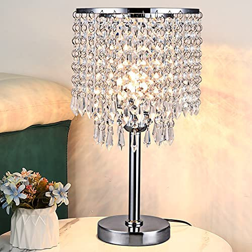 Nachttischlampe aus Kristallglas Crystal Diamond Table Lamp Moderne Tischlampe Tischleuchte Schreibtischlampe für Wohnzimmer,Schlafzimmer,Esszimmer