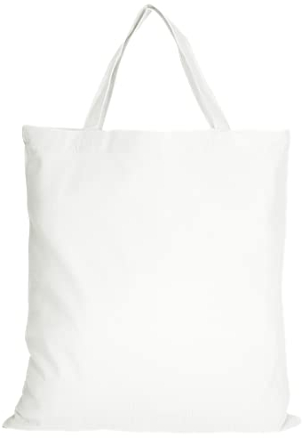 TEXXILLA 10 Stück Baumwolltasche - 28 Farben | mit Zwei kurzen Henkeln | 38x42cm | Jutebeutel | Einkaufstasche | unbedruckt, Farbe:weiß, Größe:10 Stück