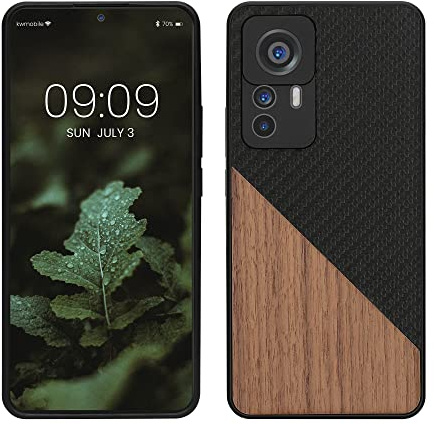 kwmobile Hülle kompatibel mit Xiaomi 12T / 12T Pro - Handyhülle - Handy Schutzhülle - Smartphone Cover - Dunkelbraun Schwarz