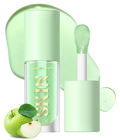 Lip Plumper Gloss Lippenöle, Kristall Transparent Lip Lotion Lip Balm Hydrating Lip Gloss, langanhaltende feuchtigkeitsspendende Lippenpflege Shine Sexy Lip Tint (#GRÜNER APFEL)