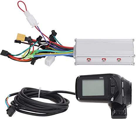 Keenso Elektrofahrrad-Controller-Kit, E-Scooter 36V 48V 500W Brushless-Controller mit S886 LCD-Messgerät für 22,5-mm-Lenker