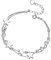 Damen Armband Layered Armband Doppelt Kette Armband Damen Silber 925, Das Geschenke für Frauen, Charms Personalisierter Schmuck, Einstellbar ArmbäNder Damen Armband für Frau Armkette Edelstahl