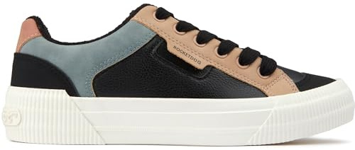 Rocket Dog Womens Cheery Blocked Plimsolls Trainers Black