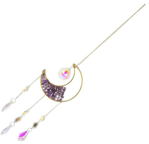 Sonnenfänger Aus Kristallfenster Hängender Mondkristall-sonnenfänger Regenbogenmacher -Kristalle Hängende Prismen Regenbogen-Macher Mondlicht Ornament Kristallstein