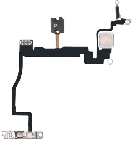 Risidamoy Power Button Flash Light Flex Cable Replacement for iPhone 11 PRO Repair On/Off Control Microphone Flashlight Cable Switch with Assembly Mic Metal Bracket for 11Pro