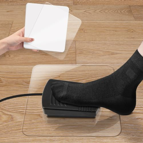 Transparentes Gummi-Nähmaschinen-Fußpedal, rutschfestes Pad, Nähmaschinen-Pedalmatte verhindert das Verrutschen des Fußes, geeignet für den Einsatz auf Boden und Holzböden (2 Stück, 15 x 16 cm)