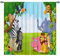YUANZU Kindervorhänge mit Tiermotiv, 107 x 160 cm (B x L), Stangentasche, Dschungel, Safari, Wildtiere, Zoo, Elefant, Giraffe, Löwe, Muster, Sichtschutz, Stoff, Fenstervorhänge für Jungen,