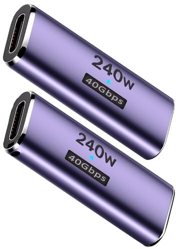 Dbilida 240W USB C Kupplung Buchse auf Buchse 2 Stück, 40Gbps Coupler, USB 4 Type C 8K@60Hz, 5K@60Hz, 4K@120Hz für iPhone 15 Series, Thunderbolt 4/3, iPad, MacBook Pro/Air