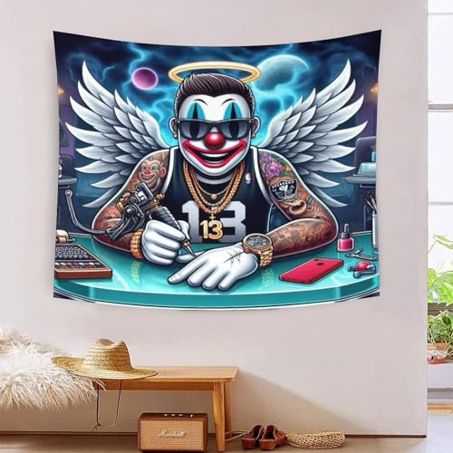 YTPONBCSTUG Clown Wandtücher Tapisserie cartoon bunt Wandbehang Für Wohnheim Schlafzimmer Wanddeko DekoRatteion 130cmx150cm