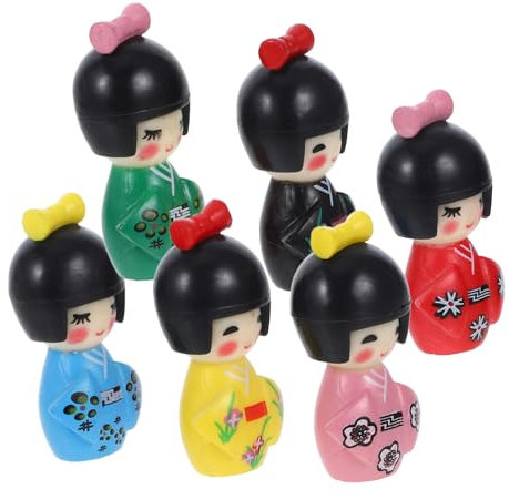 LALADEFIEE 12 STK Kimono-Puppenschmuck Tischminiaturen Matroschka-Puppe Fee Kinder Puppen kinderpuppe Cars Spielzeug Mädchenspielzeug japanische tischdekoration Japanisches Puppengeschenk PVC